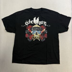 Sick Boy Skull T-Shirt Men’s Size 2XL Black Short Sleeve Graphic Print Tee